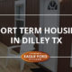 short term housing, dilley, cabine